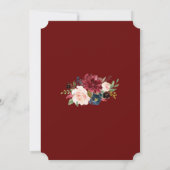 Invitation Royal Bourgogne Blush Flowers Gold Cross Baptême (Dos)