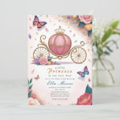Invitation Royal Carriage Princess Baby Shower (Debout devant)
