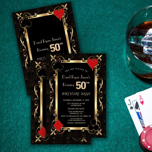 Invitation Royal Casino Poker Roaring 50e anniversaire Bash
