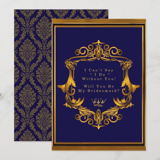 Invitation Royal Crown Flourt Serez-Vous Ma Femme D'Accueil (Devant / Derrière)