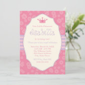 Invitation Royal Crown Pink Purple Princess Anniversaire (Debout devant)