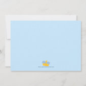 Invitation royal de fête d'anniversaire de garçons (Dos)