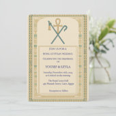 Invitation Royal Egyptian Ankh & Scepter Gold Mariage (Debout devant)