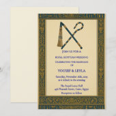 Invitation Royal Egyptian Crook & Flail Gold Mariage (Devant / Derrière)