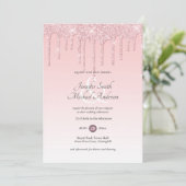 Invitation Royal Elegance ROSE ROSE OR Parties scintillant Ma (Debout devant)