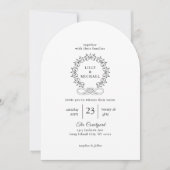 Invitation Royal, Elegant, Blanc, Mariage (Devant)