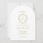 Invitation Royal, Elegant, Blanc, Mariage (Devant)
