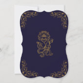 Invitation Royal Elegant Gold Navy Blue Fairytale Quinceanera (Dos)