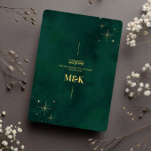 Invitation Royal Emerald Green Gold Ornate Mariage islamique