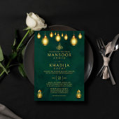 Invitation Royal Emerald Green Lumières Mariage islamique