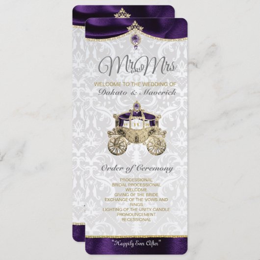 Invitation Royal Fairytale IWedding Program (Devant / Derrière)