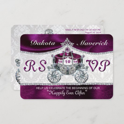 Invitation Royal Fairytale RSVP (Devant / Derrière)