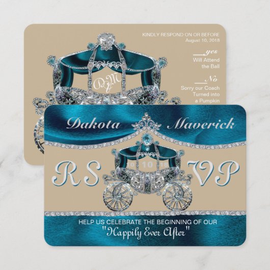 Invitation Royal Fairytale RSVP (Devant / Derrière)
