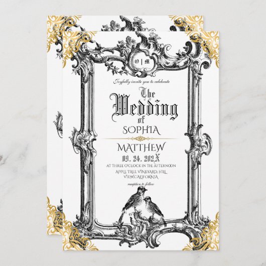 Invitation Royal Fantasy Medieval Wedding  (Devant / Derrière)