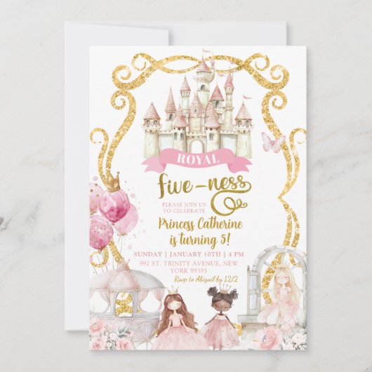 Invitation Royal Fiveness a Princess (Devant)