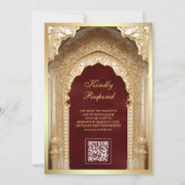 Invitation Royal Gold Arch Religieux Christian Maroon Mariage (Dos)