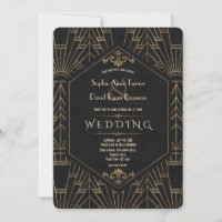 Royal Gold Black Great Gatsby 1920s Wedding