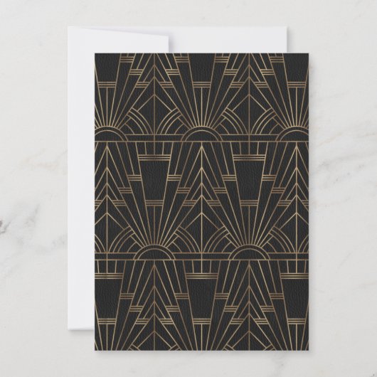 Invitation Royal Gold Black Great Gatsby années 1920 Enregist (Dos)