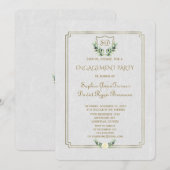 Invitation Royal Gold Crest Lush Green Party (Devant / Derrière)
