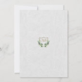 Invitation Royal Gold Crest Verdure luxuriante Monogramme Mar (Dos)