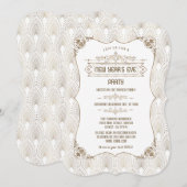 Invitation Royal Gold Fleur-de-lis Art déco fête du Nouvel An (Devant / Derrière)