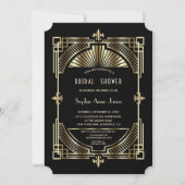 Invitation Royal Gold Fleur-de-lis Great Gatsby Fête des mari (Devant)