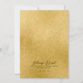Invitation Royal Gold Frame florales & Golden Dark Mariage en (Dos)