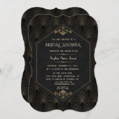 Invitation Royal Gold Great Gatsby Art Déco Fête des mariées (Devant / Derrière)