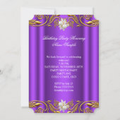 Invitation Royal Gold sur Purple Pearl Élégante fête d'annive (Dos)