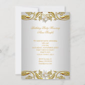 Invitation Royal Gold sur White Pearl Élégante fête d'anniver (Dos)