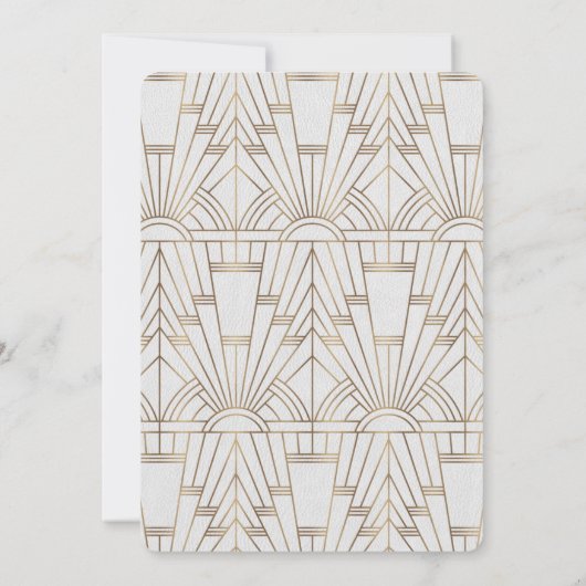 Invitation Royal Gold White Great Gatsby 1920 Mariage (Dos)