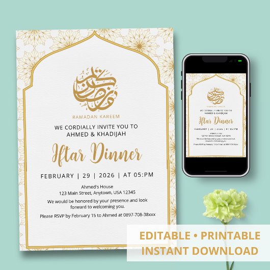 Invitation Royal Golden Mandala Pattern Ramadan Iftar