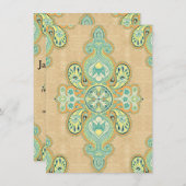 Invitation Royal Golden Paisley (Devant / Derrière)