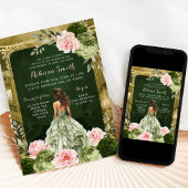 Invitation Royal Grand Palace Blush Rose Sage Vert 15 Años