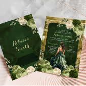 Invitation Royal Grand Palace Sage & Hunter Green Mis Quince
