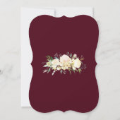 Invitation Royal Ivory Floral Or Bourgogne Baptême (Dos)