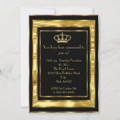 Invitation Royal King Mans fête d'anniversaire Black Gold Cro (Dos)