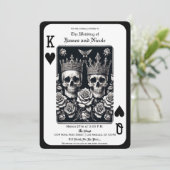 Invitation Royal King & Queen of Hearts Skuls & Roses (Debout devant)