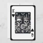 Invitation Royal King & Queen of Hearts Skuls & Roses (Dos)
