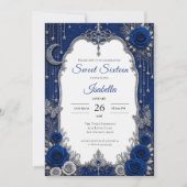 Invitation Royal Luxe Bleu Argent Sweet 16 (Devant)