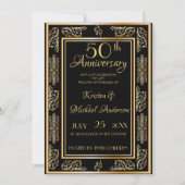 Invitation Royal Luxe Classic or noir 50e anniversaire (Devant)