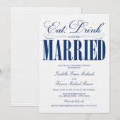 Invitation Royal Mange, Boit & Be Married | Dîner de répétiti (Devant / Derrière)