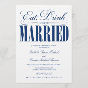 Invitation Royal Mange, Boit & Be Married Dîner de répétiti