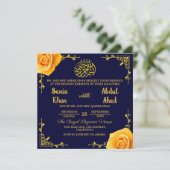 Invitation Royal Mehndi Yellow Rose Mariage musulman islamiqu (Debout devant)
