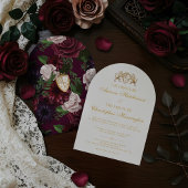 Invitation Royal Muse Médiéval Imaginaire Plum Floral Mariage