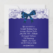 Invitation Royal Navy Bleu Blanc dentelle Bleu Doux 16 Parti (Dos)