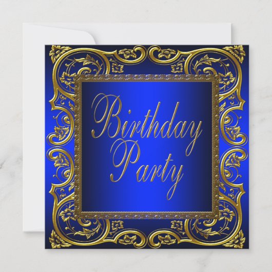 Invitation Royal Navy Blue Gold fête d'anniversaire (Devant)