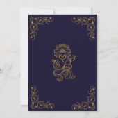 Invitation Royal Ornamental Gold Blue Crown Storybook (Dos)