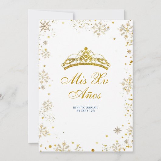 Invitation Royal Palace Gold Champagne Quinceanera Anniversai (Dos)