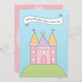 Invitation Royal Pink Princess Castle (Devant / Derrière)